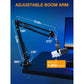 QuadCast Boom Arm, Mic Arm Microphone Arm For HyperX QuadCast SoloCast Blue Yeti Fifine AM8 And Most Mic, Mic Stand Desk With 3/8 To 5/8 Adapter By SUNMON,
