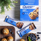 Quest Nutrition Blueberry Muffin Protein Bars, 20g Protein, 2g Sugar, 5g Net Carb, Gluten Free, Keto Friendly, 12 Count,