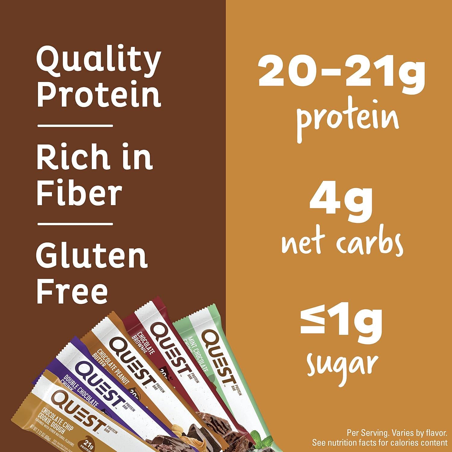 Quest Nutrition Chocolate Lovers Variety Pack, High Protein, Low Carb, Gluten Free, Keto Friendly, 12 Count,