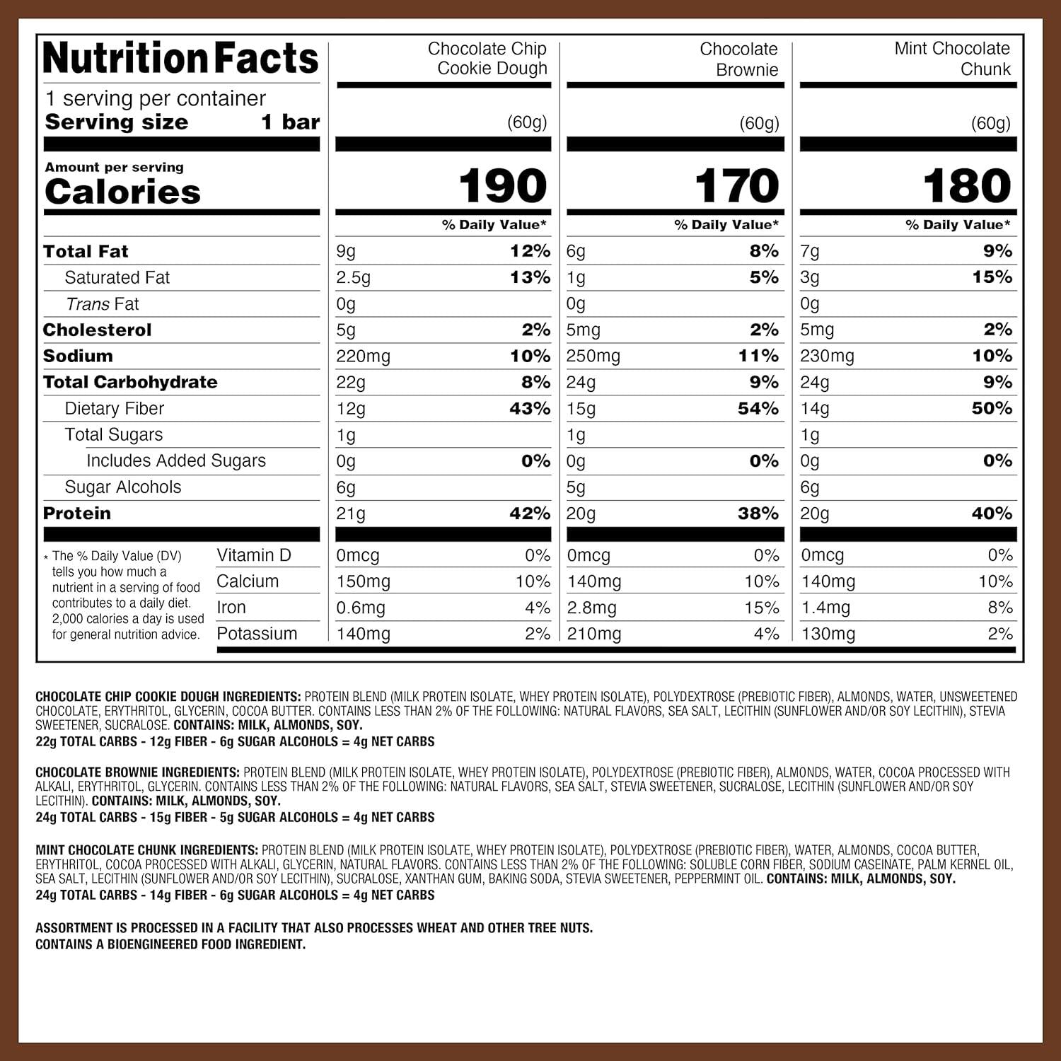 Quest Nutrition Chocolate Lovers Variety Pack, High Protein, Low Carb, Gluten Free, Keto Friendly, 12 Count,