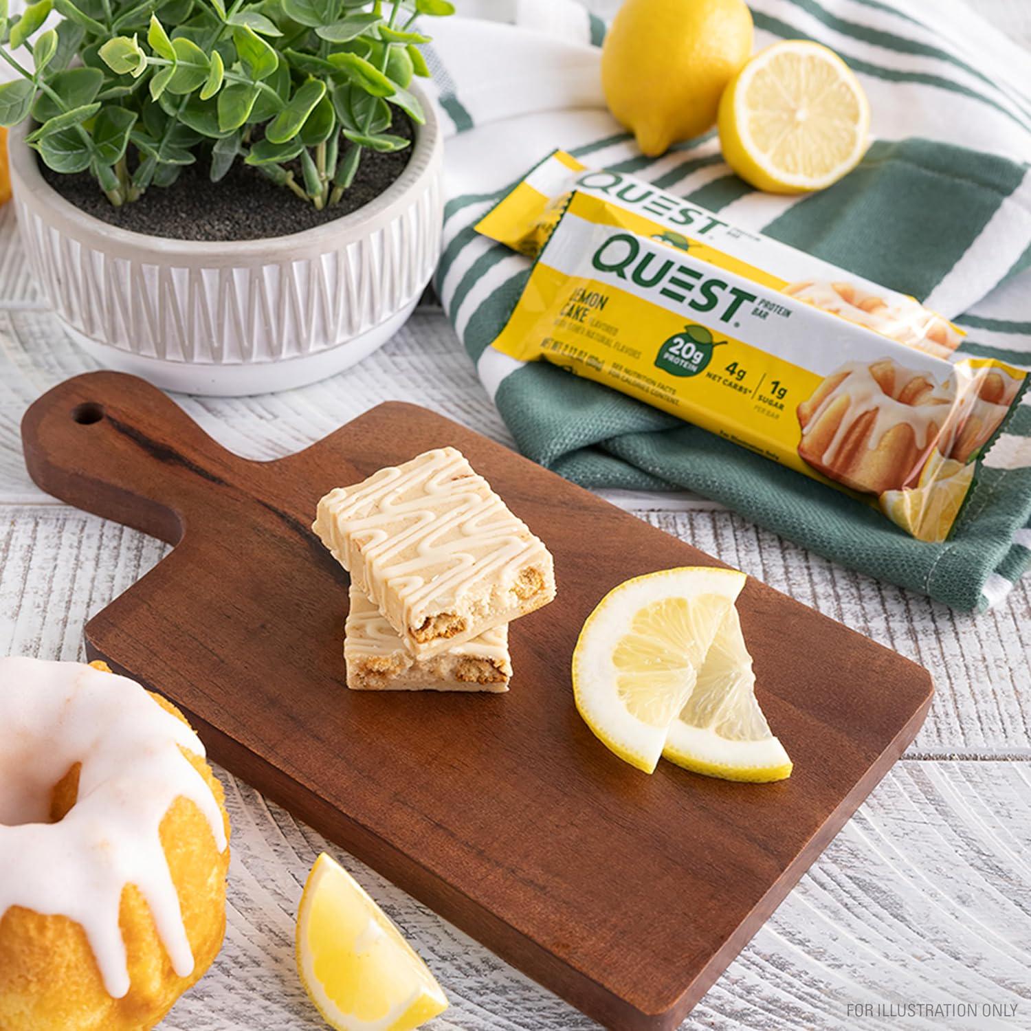 Quest Nutrition Lemon Cake Protein Bars, High Protein, Low Carb, Gluten Free, Keto Friendly, 12 Count (Pack Of 1),