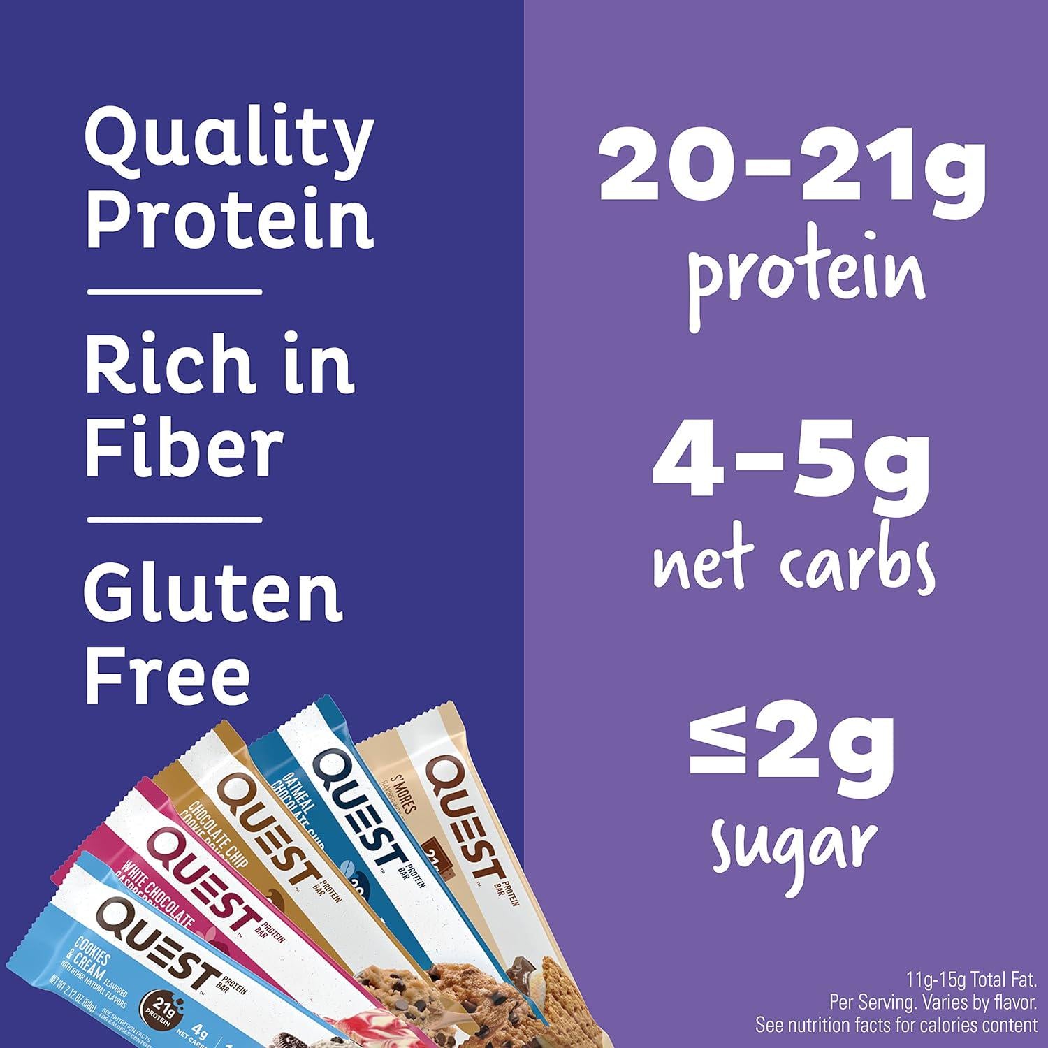 Quest Nutrition Ultimate Variety Pack Protein Bars, High Protein, Low Carb, Gluten Free, Keto Friendly, 12 Count,