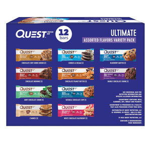 Quest Nutrition Ultimate Variety Pack Protein Bars, High Protein, Low Carb, Gluten Free, Keto Friendly, 12 Count,