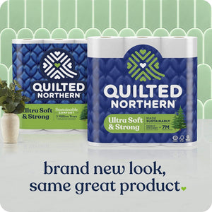 Quilted Northern Quilted Northern Ultra Soft And Strong Toilet Paper, 24 Mega Rolls = 96 Regular Rolls, 5X Stronger*, Premium Soft Toilet Tissue With Recyclable Paper Packaging