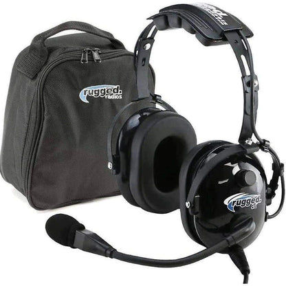 RA200 Aviation Pilot Headset, 1 Pc, Noise-Cancel Mic, Foam Seals, Adjustable Fit, Includes Free Carry Bag
