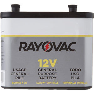 RAYOVAC General Purpose Lantern Battery, 12 Volt, Screw Terminals, 926C,799472741794