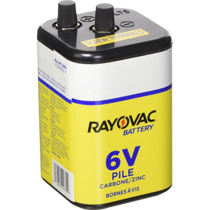 RAYOVAC Heavy Duty Lantern Battery, 6 Volt Screw Terminals, 945R4C,012800223350