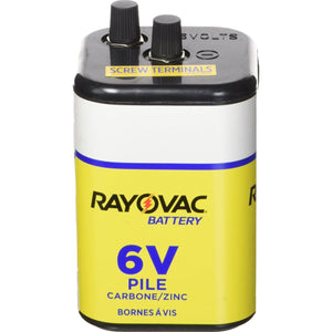 RAYOVAC Heavy Duty Lantern Battery, 6 Volt Screw Terminals, 945R4C,012800223350