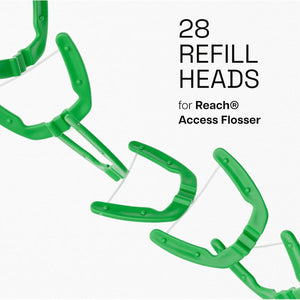 Reach Ultraclean Access Flosser Refill Heads, Mint Plaque Remover for Teeth, Shred-Resistant, Hard-to-Reach Areas, Oral Care, PFAS-Free, 1 Pack of 28 Count