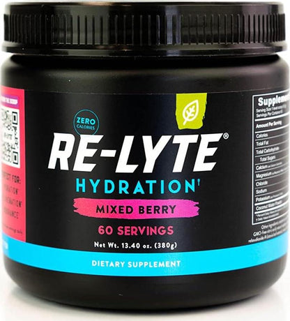 Redmond Re-Lyte Hydration Electrolyte Mix, Mixed Berry Flavor, 30 Servings, Keto-Friendly, Sugar-Free