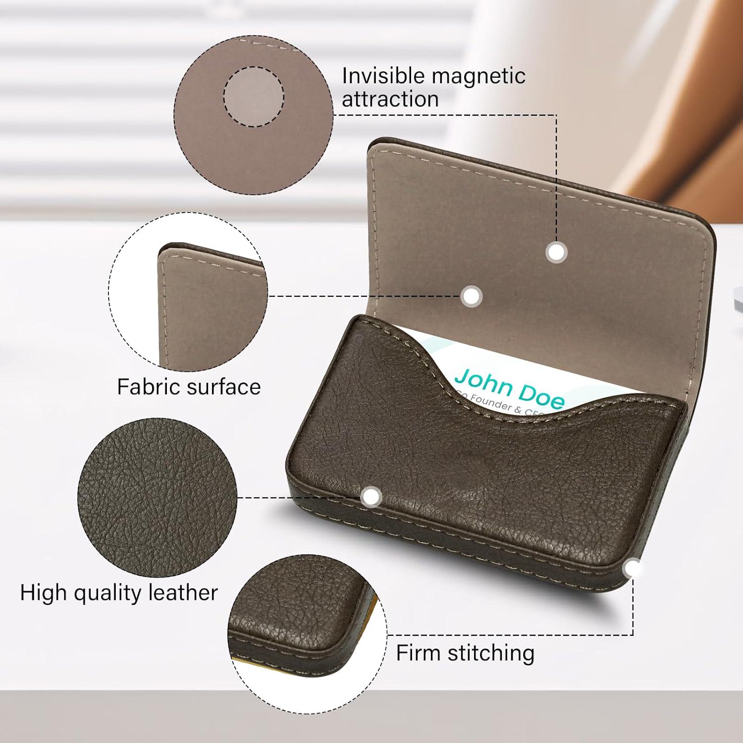 RFID Blocking Wallet - Minimalist Leather Business Credit Card Holder (A65-01),
