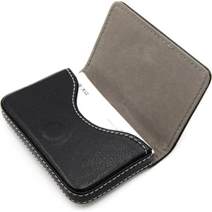 RFID Blocking Wallet - Minimalist Leather Business Credit Card Holder - Black,