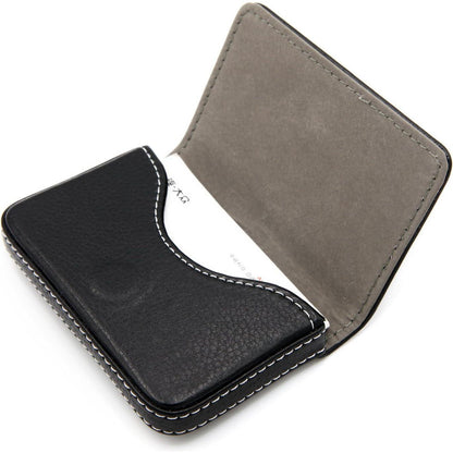 RFID Blocking Wallet - Minimalist Leather Business Credit Card Holder - Black,