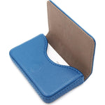 RFID Blocking Wallet - Minimalist Leather Business Credit Card Holder With Magnetic, Blue, Small,