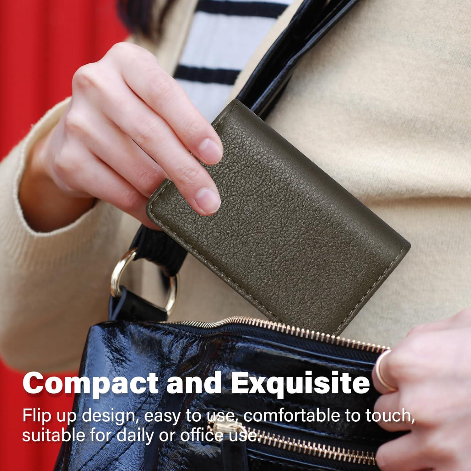 RFID Blocking Wallet - Minimalist Leather Business Credit Card Holder (A65-01),