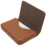 RFID Blocking Wallet - Minimalist Leather Business Credit Card Holder With Magnetic, Light Coffee, Small,
