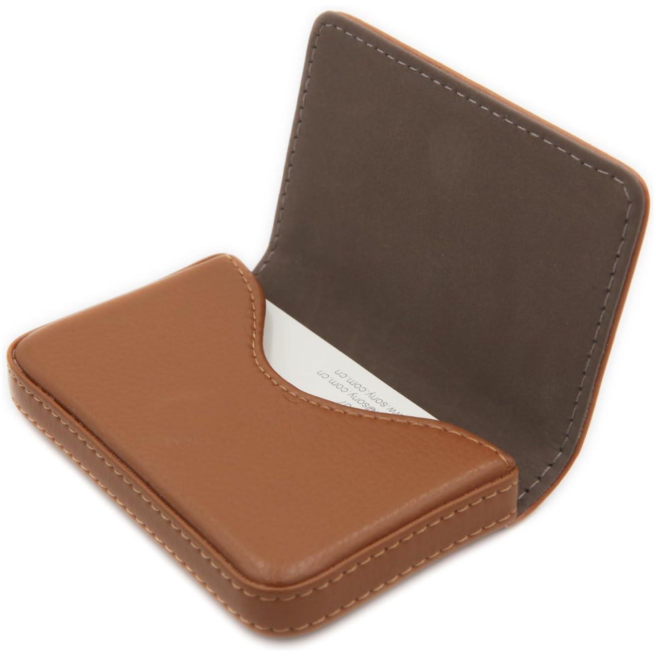 RFID Blocking Wallet - Minimalist Leather Business Credit Card Holder With Magnetic, Light Coffee, Small,