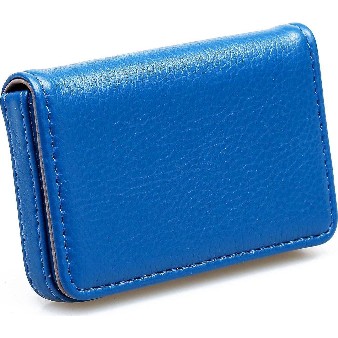 RFID Blocking Wallet - Minimalist Leather Business Credit Card Holder With Magnetic, Blue, Small,