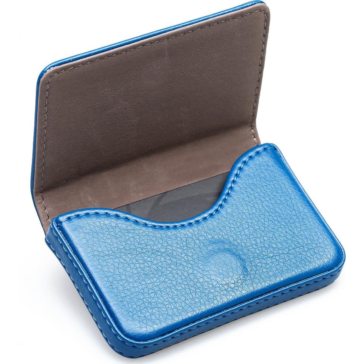 RFID Blocking Wallet - Minimalist Leather Business Credit Card Holder With Magnetic, Blue, Small,
