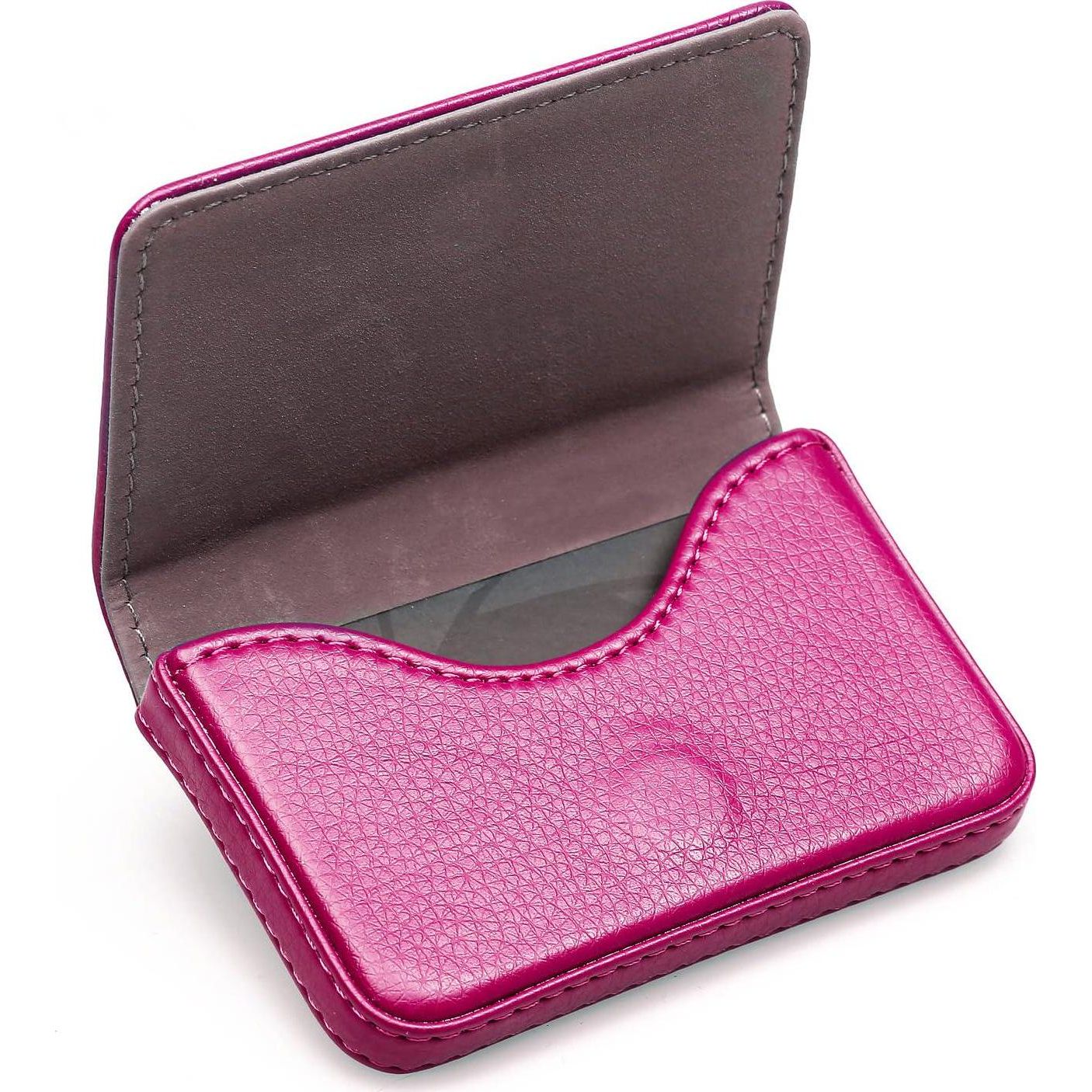 RFID Blocking Wallet - Minimalist Leather Business Credit Card Holder - Rose,