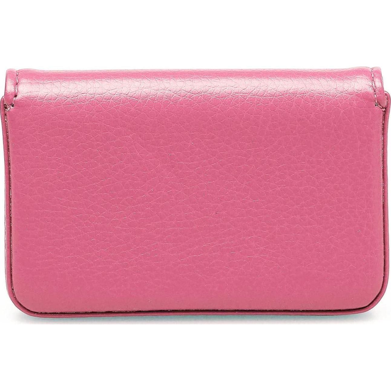 RFID Blocking Wallet - Minimalist Leather Business Credit Card Holder With Magnetic, Pink, Small,