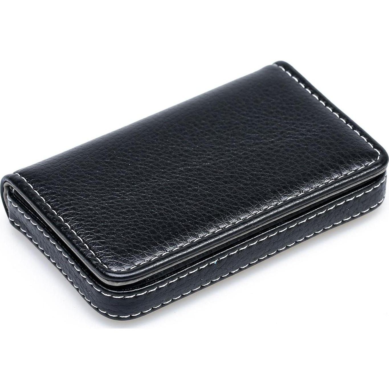 RFID Blocking Wallet - Minimalist Leather Business Credit Card Holder - Black,