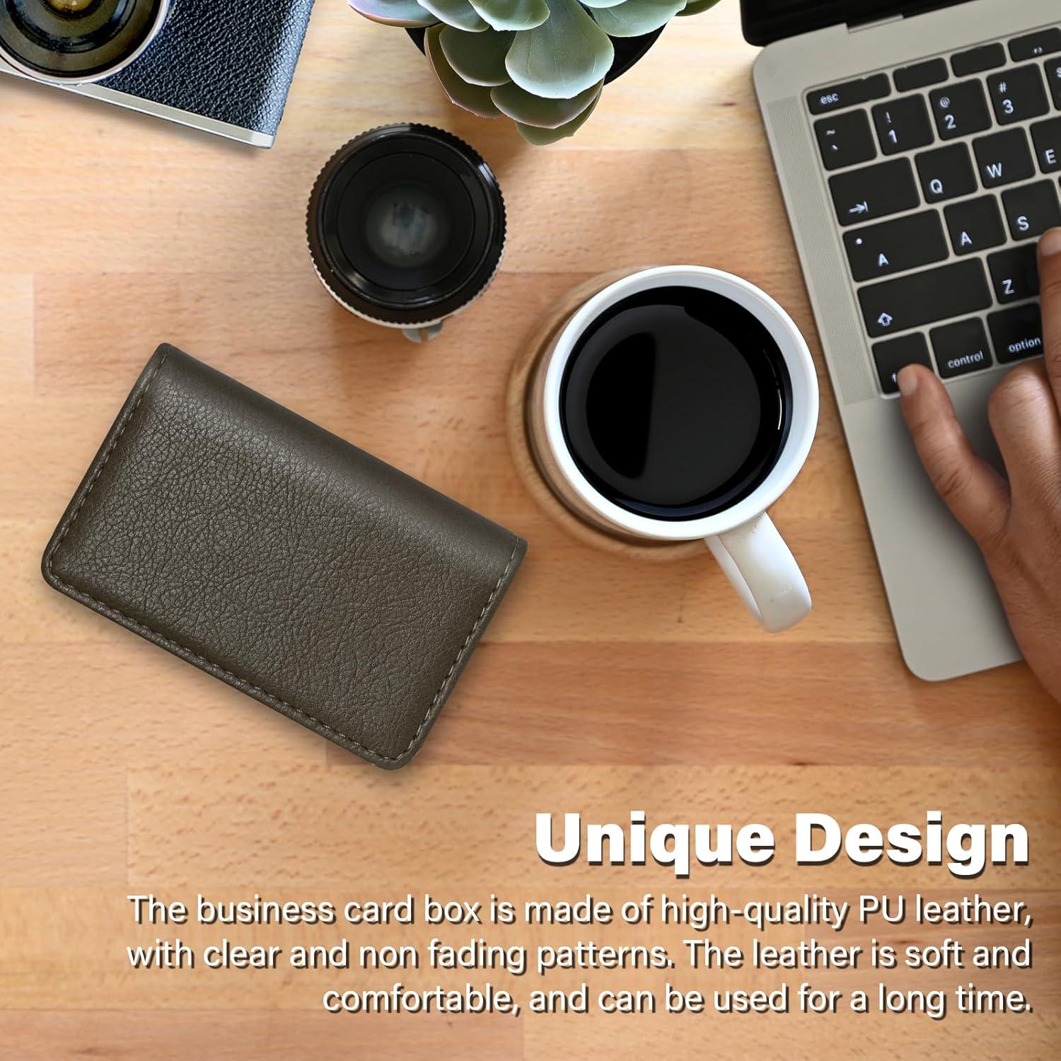 RFID Blocking Wallet - Minimalist Leather Business Credit Card Holder (A65-01),
