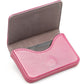 RFID Blocking Wallet - Minimalist Leather Business Credit Card Holder With Magnetic, Pink, Small,