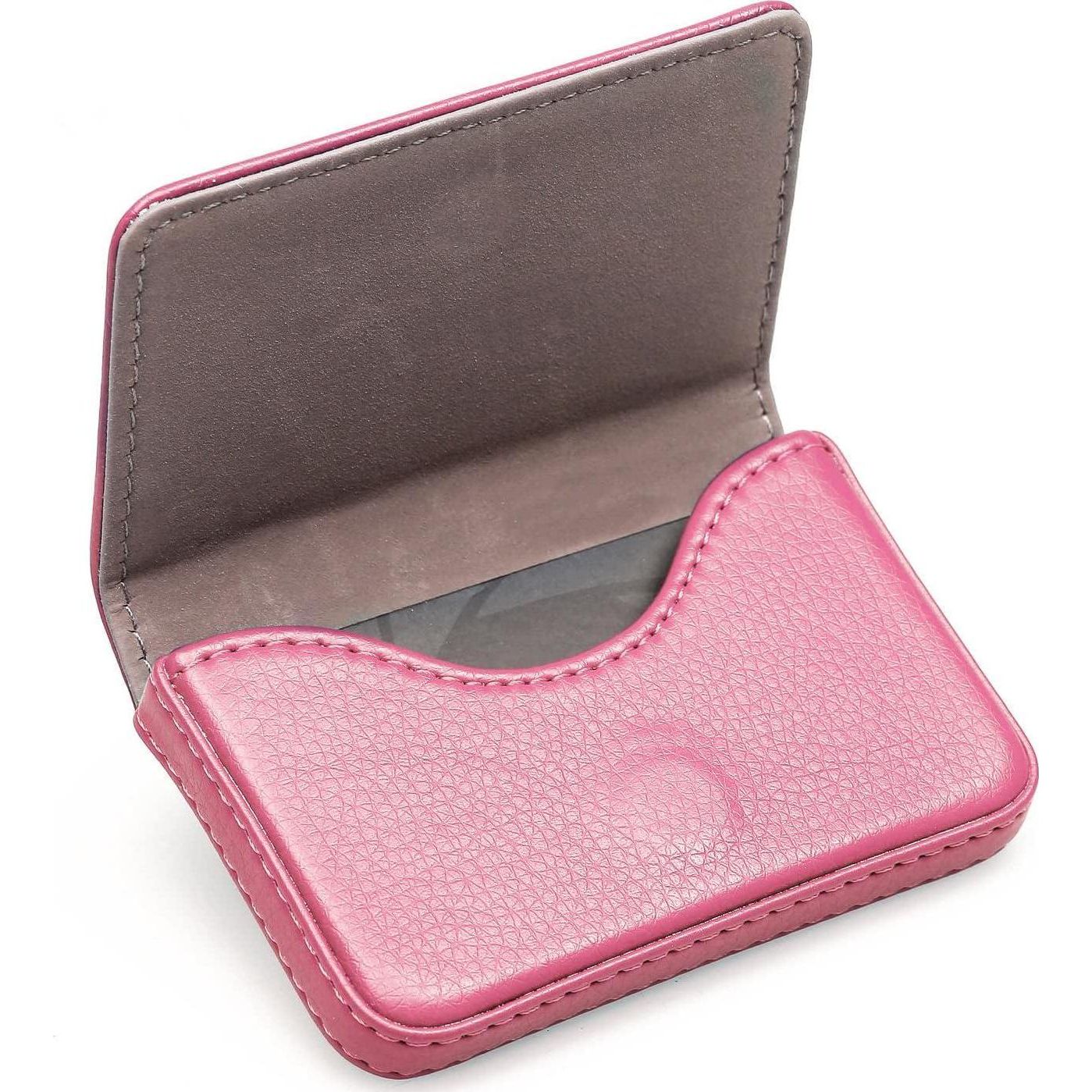 RFID Blocking Wallet - Minimalist Leather Business Credit Card Holder With Magnetic, Pink, Small,