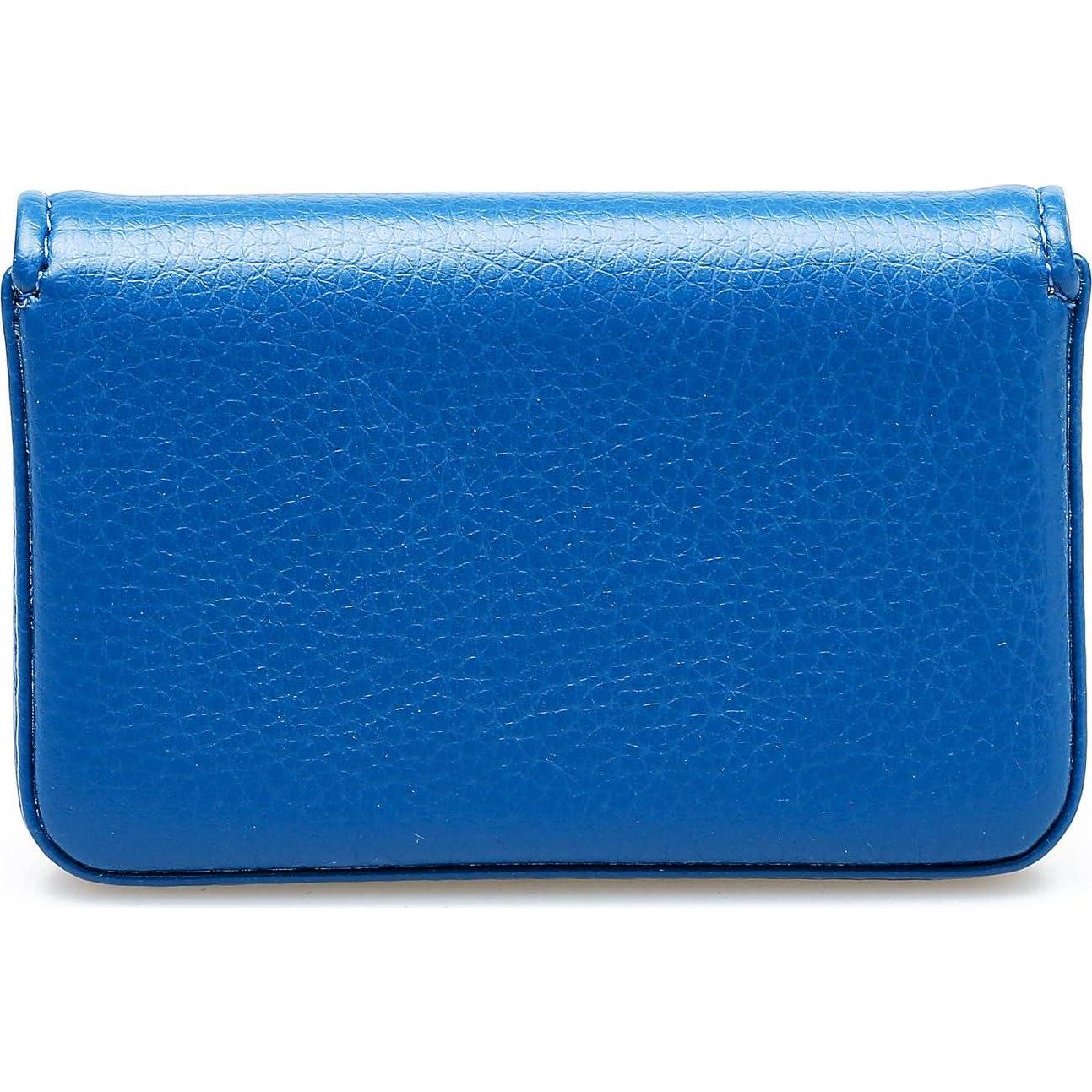 RFID Blocking Wallet - Minimalist Leather Business Credit Card Holder With Magnetic, Blue, Small,