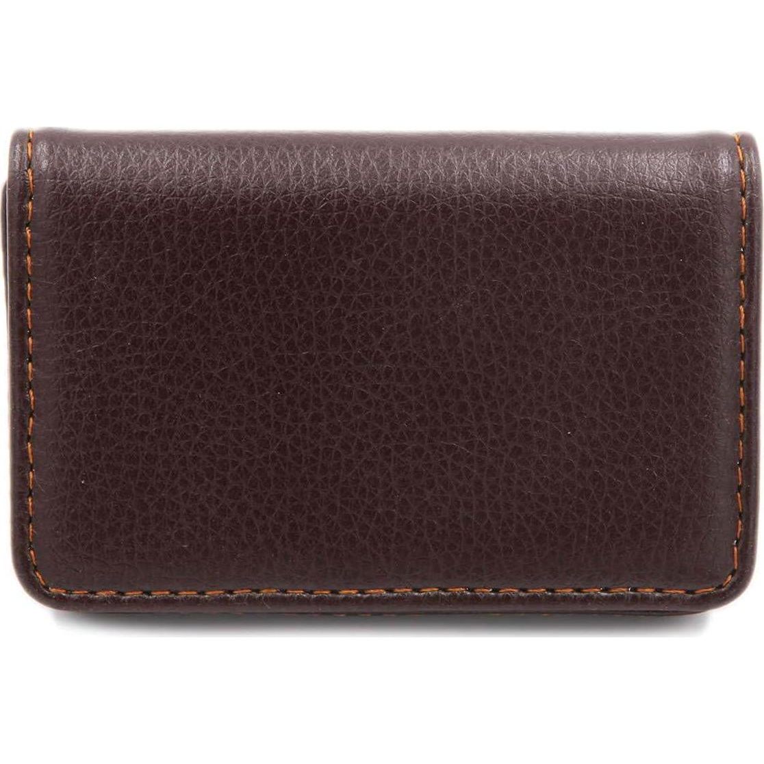 RFID Blocking Wallet - Minimalist Leather Business Credit Card Holder With Magnetic, Coffee, Small,