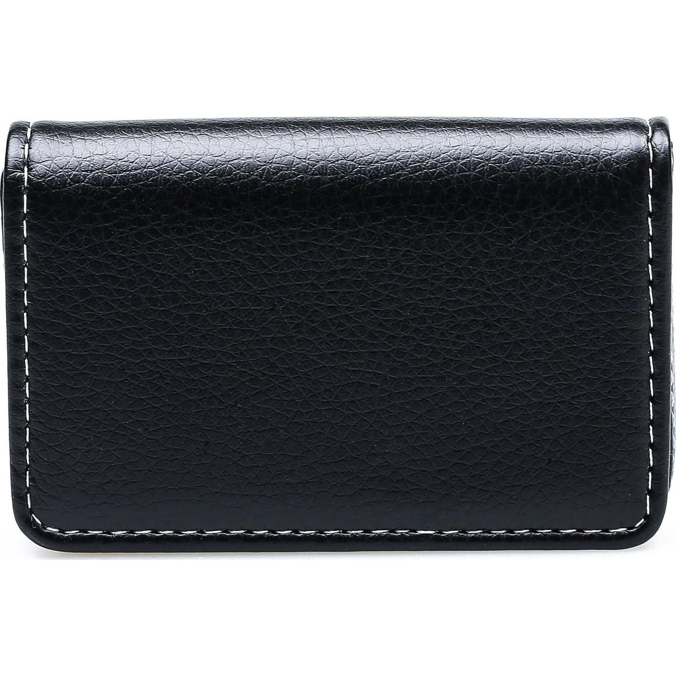 RFID Blocking Wallet - Minimalist Leather Business Credit Card Holder - Black,