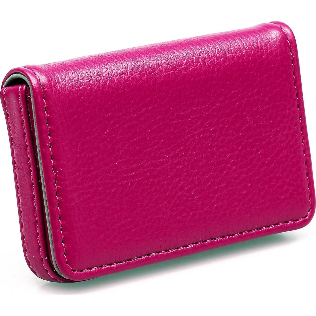 RFID Blocking Wallet - Minimalist Leather Business Credit Card Holder - Rose,