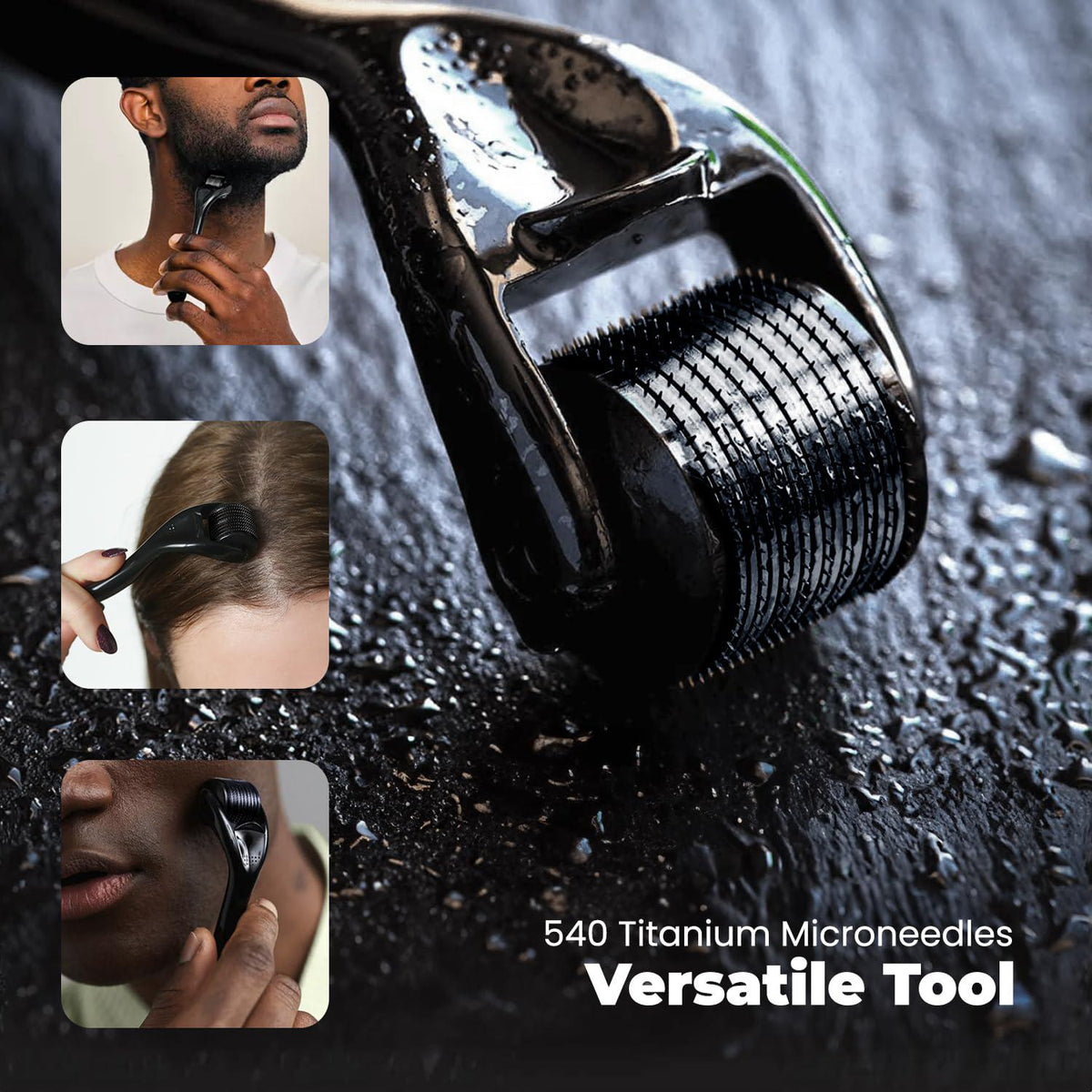 ROSELYNBOUTIQUE ROSELYNBOUTIQUE Derma Roller For Hair Beard Facial Skin Face 540 Titanium Microneedle - At-Home Beauty Instrument - Holiday Gift For Men Women
