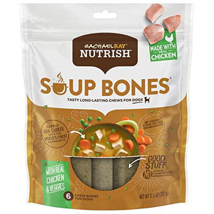 Rachael Ray Nutrish Soup Bones Dog Treats Chicken and Veggie Flavor 6 Soft Chews