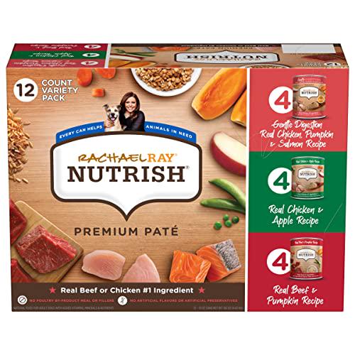 Rachael Ray Nutrish Wet Dog Food Variety Pack 12 Cans 13 oz Each Chicken Beef Gentle Digestion Natural with Vitamins