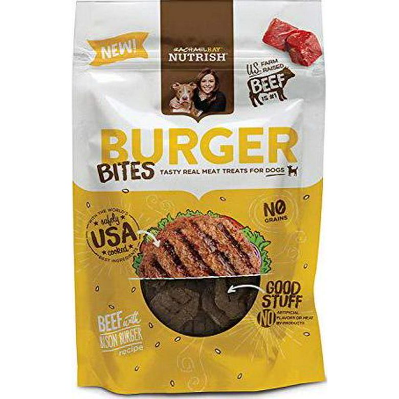 Rachael Ray Nutrish Burger Bites Dog Treats Beef and Bison Recipe 12 oz Resealable Pouch