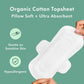 Rael Organic Cotton Cover Pads for Women, Regular Absorbency, Ultra-Thin Pads with Wings, Unscented, Regular Size, 28 Count