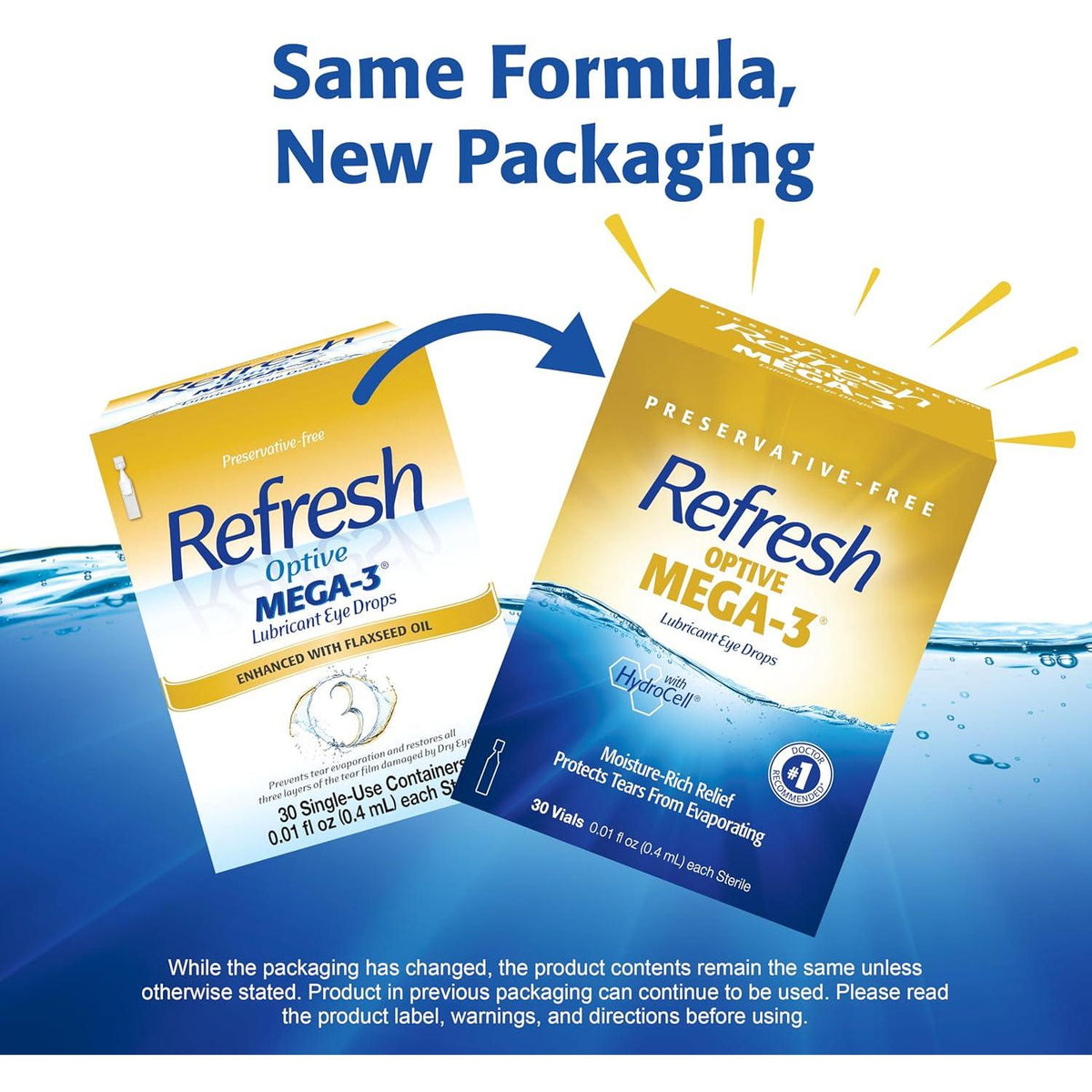 Refresh Refresh Optive MEGA-3 Lubricant Eye Drops Preservative-Free Artificial Tears, 0.01 Fl Oz (0.4 ML), 30 Single-Use Containers