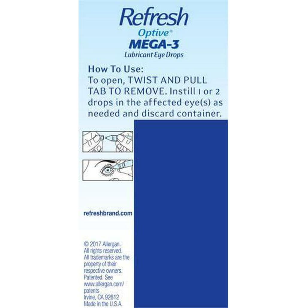 Refresh Refresh Optive MEGA-3 Lubricant Eye Drops Preservative-Free Artificial Tears, 0.01 Fl Oz (0.4 ML), 30 Single-Use Containers