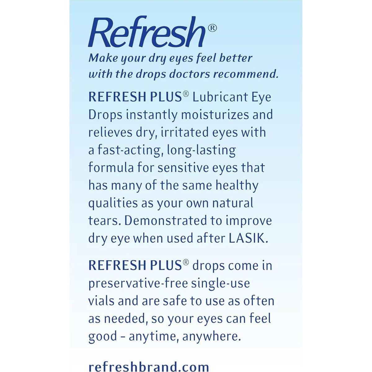Refresh Refresh Plus Lubricant Eye Drops, Preservative Free, Single Use Containers, 30 Count