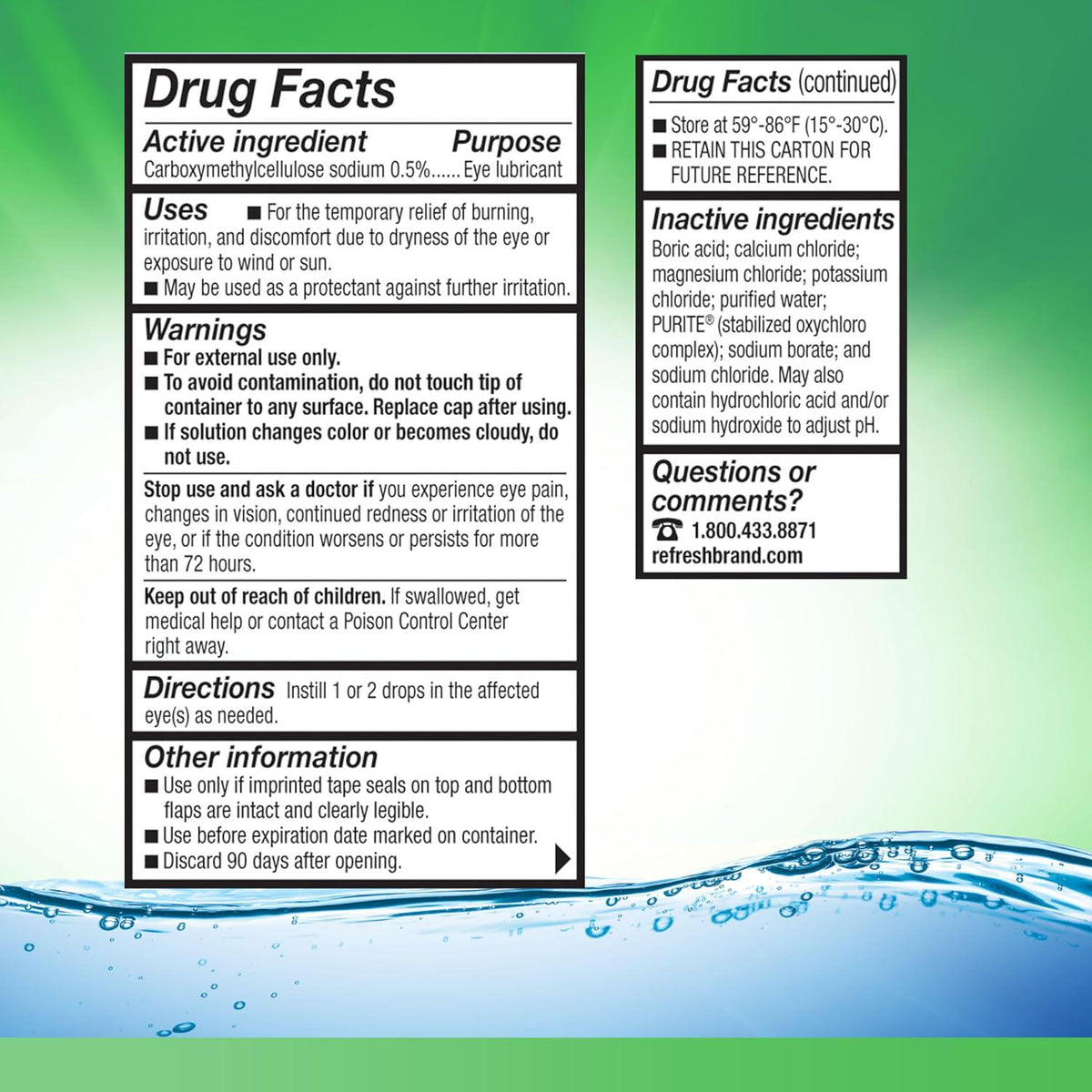Refresh Refresh Tears, Lubricant Eye Drops, 2 Bottles .5 Fl Oz (15 Ml)