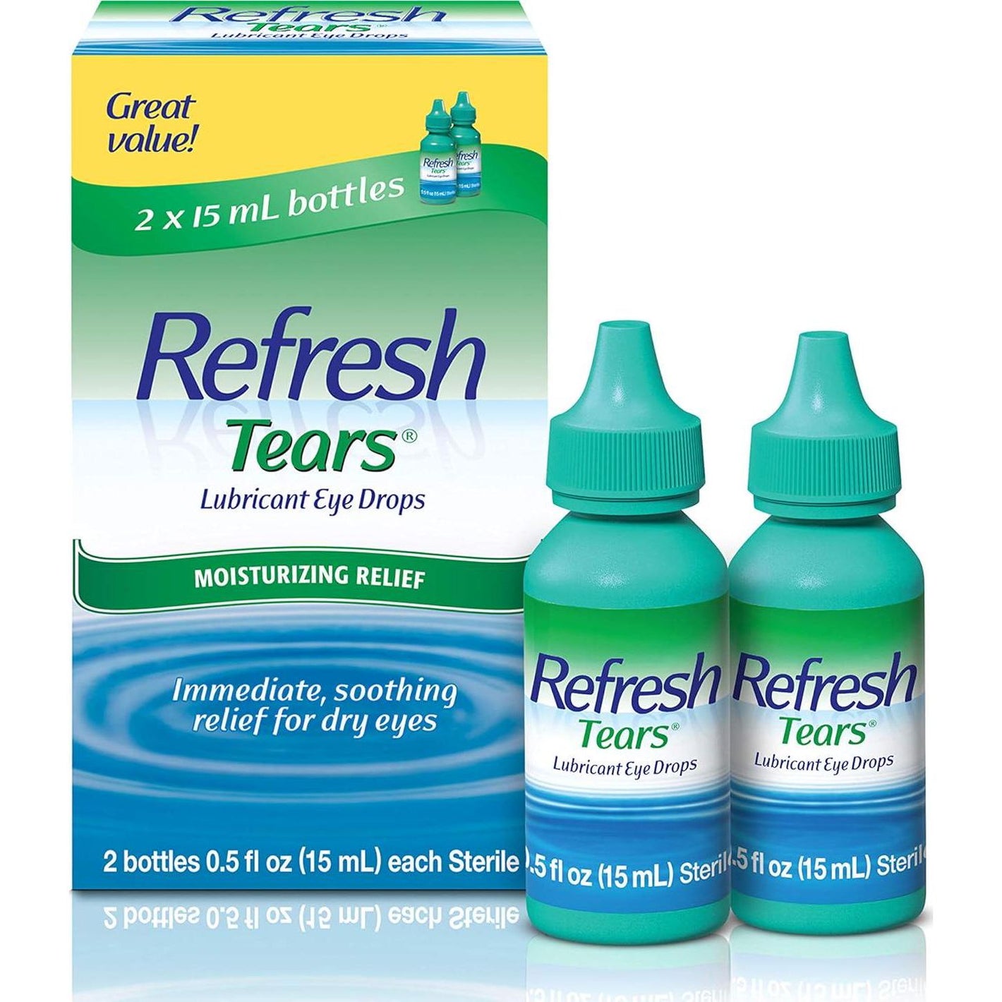 Refresh Refresh Tears, Lubricant Eye Drops, 2 Bottles .5 Fl Oz (15 Ml)