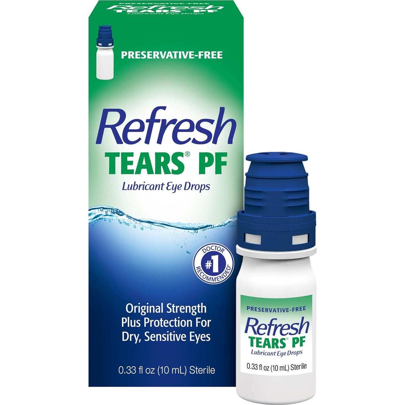 Refresh Tears PF, Preservative-Free Artificial Tears, Lubricant Eye Drops, 033 fl oz (10 ml)