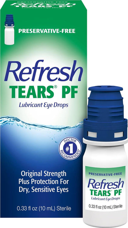 Refresh Tears PF, Preservative-Free Artificial Tears, Lubricant Eye Drops, 033 fl oz (10 ml)