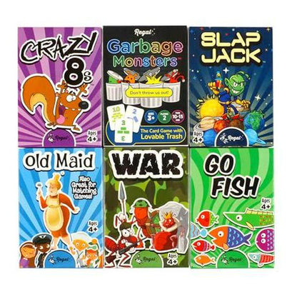 Regal Games Card Games 6 Set Includes Go Fish Old Maid War Crazy 8s and More Classic Family Table Games for Kids Ages 4 and Up