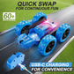 Remote Control Car for Kids Ages 6 12 RC 4WD Stunt Car with LED Lights USB C Batteries Blue