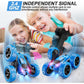 Remote Control Car for Kids Ages 6 12 RC 4WD Stunt Car with LED Lights USB C Batteries Blue