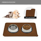 Reopet Waterproof Pet Feeding Mat with Raised Edges, Gray, BPA-Free, Non-Slip for Messy Cats & Dogs, 1-Pack