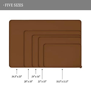Reopet Waterproof Pet Feeding Mat with Raised Edges, Gray, BPA-Free, Non-Slip for Messy Cats & Dogs, 1-Pack